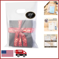 Value Pack 100 Clear Plastic Bags 9x12 with Die Cut Handles for Small Business