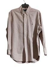 Ralph Lauren Polo Classic Fit Button Down Shirt Men Size 16 32/33 Blue Red Check