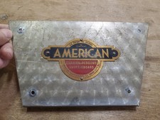 Vintage American Shuffleboard Company End Plate Plaque with Logo, 8.75x5 inches