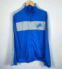 G-III Detroit Lions Zip Up Track Jacket Men's XL Blue Gray Logo Embroidered