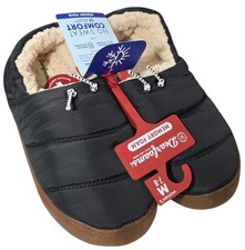 Dearfoams Slippers Womens Med 7-8 Memory Foam Slip On No Sweat Comfort Black NEW