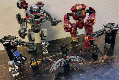 LEGO Marvel Avengers War Machine Buster 76124+76104 Hulkbuster W Extra Mini Figs