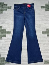 Spanx Flare Jeans Womens Medium Blue Denim Cotton Stretch Mid Rise 30x32 New