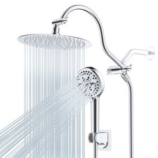 10 Inch High Pressure Rainfall Shower Head Combo with 10-Spray Handheld Spray