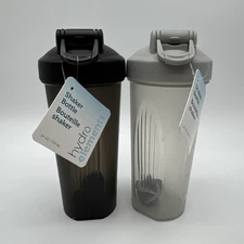 Set Of 2 Shaker Bottle 24oz Hydro Elements Mixer  Protein Shake Smoothie Juice