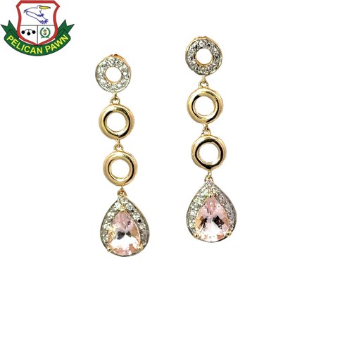 Morganite & Diamond Earrings .036 CTW (MML) (PPG005587)