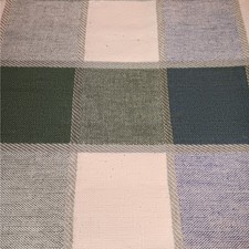 NWT Checkers Tablecloth 60" X 84" Blue, Green Off-White/Cream Plaid 100 Cotton
