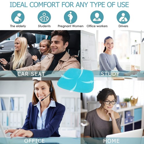 Gel Seat Cushion for Long Sitting, Gel Cushions for Pressure Sores Relief, 18... - Picture 3 of 8
