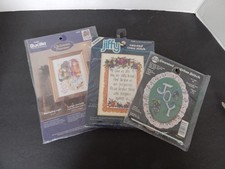 Three Counted Cross Stitch Embroidery Kits--New