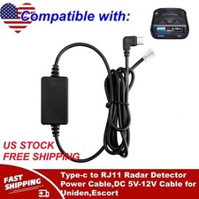 Type-c to RJ11 Radar Detector Power Cable,DC 5V-12V Cable for Uniden,Escort