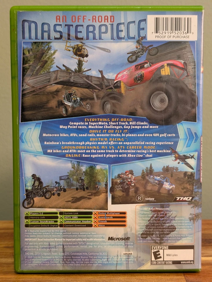 MX vs. ATV Unleashed (Microsoft Xbox, 2005) CIB Complete - Tested  & Working - Image 3 of 4