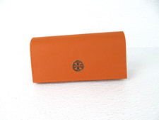 Tory Burch Sunglasses Eyeglasses Case Gold Tone Logo Saffiano Leather