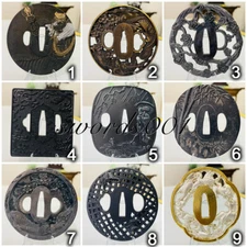 Collection Zinc Alloy Tsuba Hand Guard For Japanese Katana Sword Diy Maintenance