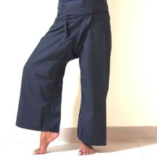 Thai Fisherman black color LongTory Pants Cotton toray Massage beach YogaTai Chi