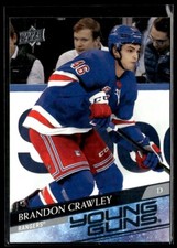 2020-21 Upper Deck Young Guns Brandon Crawley Rookie New York Rangers #464