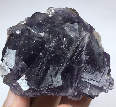 Dark Bluish Cubic Fluorite Crystal From Baluchistan Pakistan