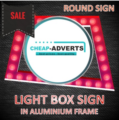 Außenbereich einseitig kreisförmig / rund beleuchtet LED Lichtbox 80 cm