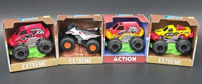 4 MONSTER TRUCKS - Turbo Wheels Toy Lot Unopened Boys Gift Diecast 