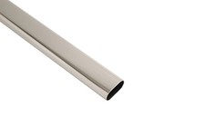 Wardrobe Rail Oval Chrome Hanging Rails 1.8 m - 2.5 m With Free End Supports