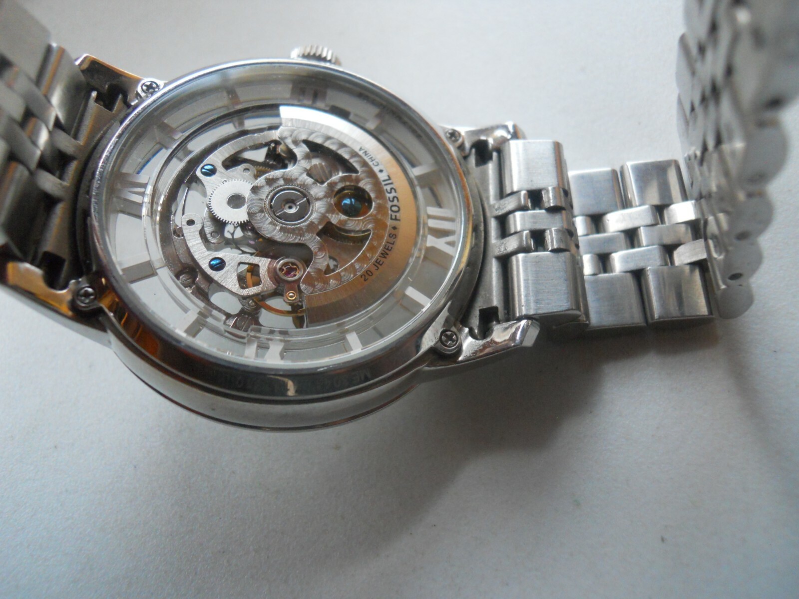 Fossil ME3044 Men's Townsman Automatic Skeleton Stainless Steel Bracelet  Watch