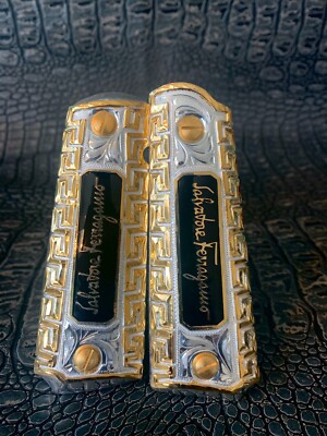 Colt 1911 Grips Cachas Full Size Government Gold Plated Nickel 24k