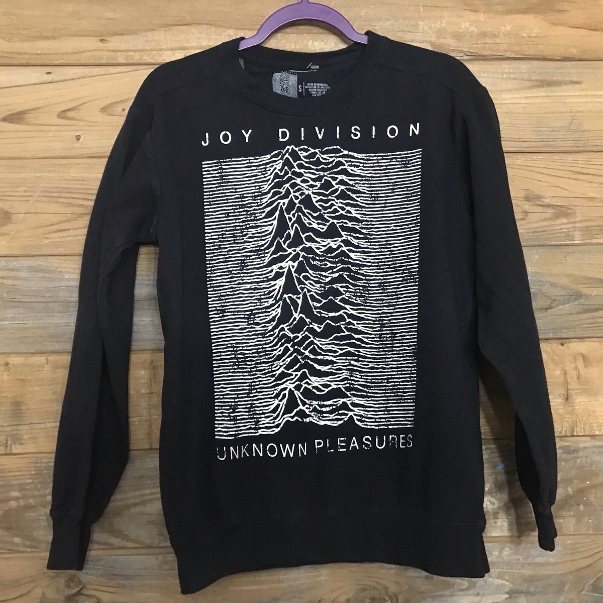 Joy Division Sweatshirt Crewneck Unknown Pleasures Black Size Small Peter  Hook