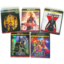 MARVEL 5-movie set 4K Ultra HD + Blu-ray -NEW, sealed- Wakanda, Eternals, Thor..