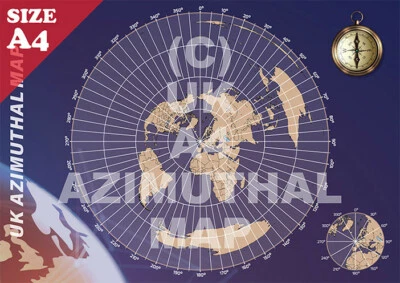 HAM RADIO Great Circle DX Map - Chart A4 Poster Amateur / Ham / CB Radio UK Azimuthal Map