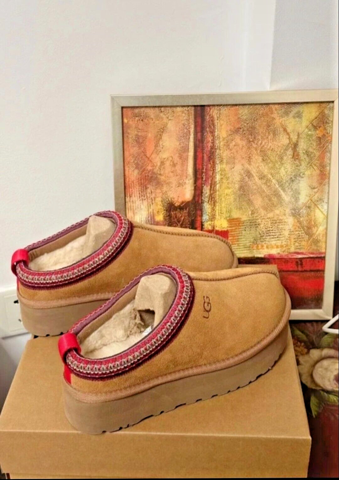 UGG Tazz Suede Winter Warm Peluce Sabot Slippers Women Plateau From 35 to 41 EU