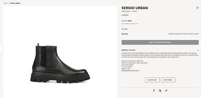 Brand New w/ Box: Sergio Rossi Urban 015 Men's Black Leather Boots, size 8 US