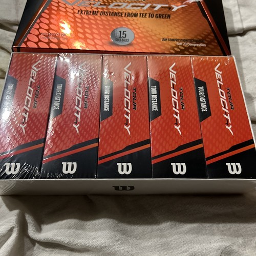 Wilson Tour Velocity 15 Pack Golf Balls White Soft 70 Long Distance Low Compress - Picture 2 of 3