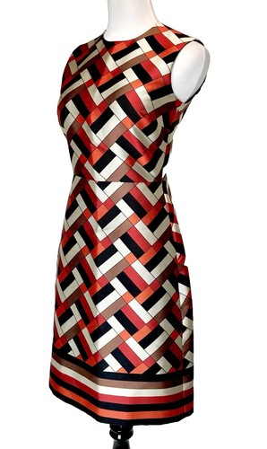 slim fit dress slacks CAROLINA HERRERA FLORAL BROCADE MINI DRESS US 4 UK 8