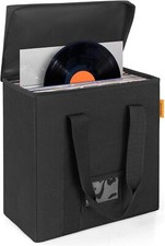 Vinyl Record Storage Box with Lids and Handle Album Case Bag...