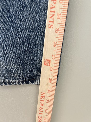 Jean vintage Levis orange/beige onglet bleu délavé à l'acide denim vieilli made in USA - Photo 9/12