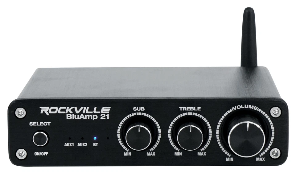 Rockville BLUAMP 21 BLACK 2.1 Channel Bluetooth Home Audio Amplifier Receiver - Image 2 of 4