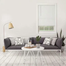 White 1" Room Darkening Cordless Vinyl Mini Blind 23"W x 48"L, Includes Hardware