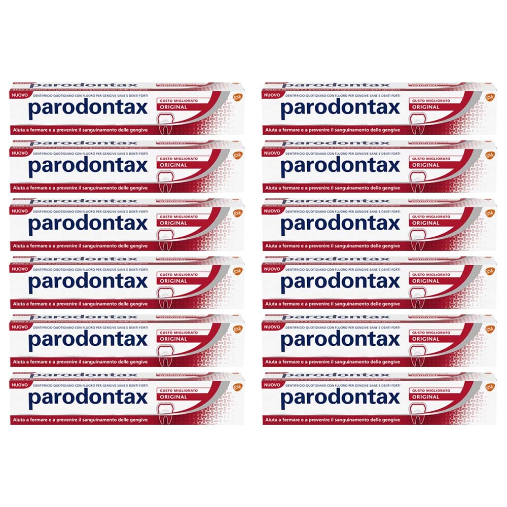 12pz Dentifricio Parodontax Original contro il sanguinamento delle gengive 75ml
