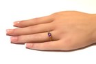 10k yellow gold .005ct SI1 H diamond heart amethyst gemstone ring 1.8g antique 7 — photo 8