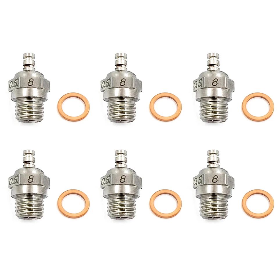 1-12PCS OS Glow Plug No.8 Standard Glow Plug Spark Medium For RC Nitro Engine - Image 4 of 4