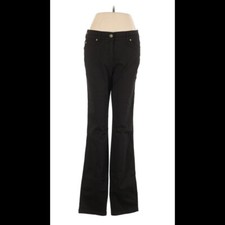 Escada Sport Charcoal Gray Red Stitch Straight Leg Hi Rise Stretch Pants SZ 42