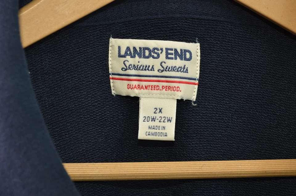 Suéter Pullover Lands End Serious para Mujer 2X Azul 1/4 Cremallera Bolsillo Suave Foto 4 de 4