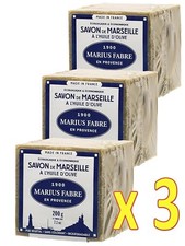 Marius Fabre - SAVON DE MARSEILLE l'huile d'olive, 200 Gr - Lot de 3 Cubes 200g