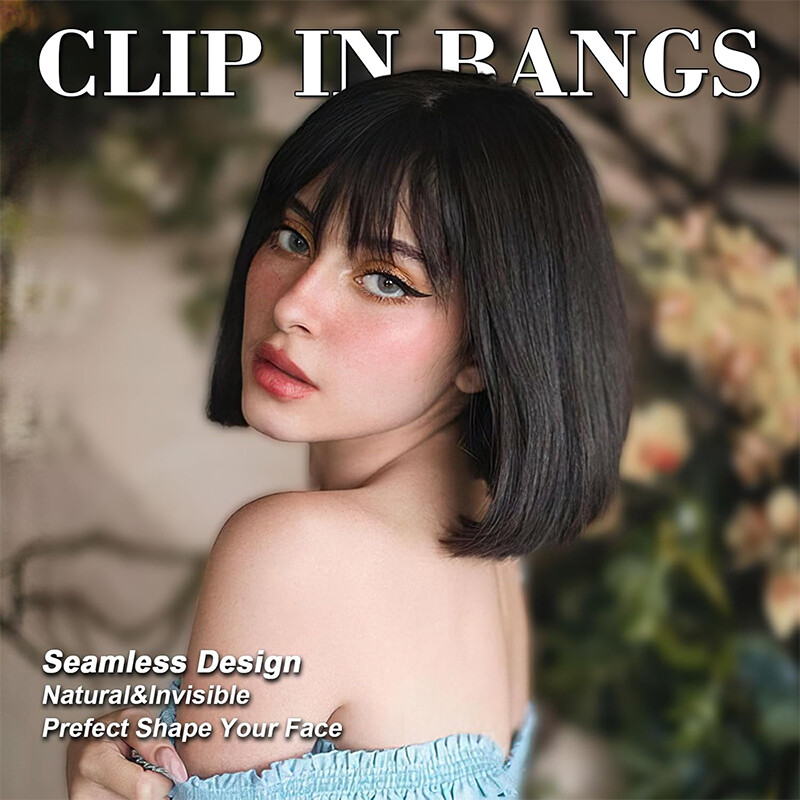 Bangs Human Hair Clip in Remy Hairpieces Air Women Wispy  display picture 1