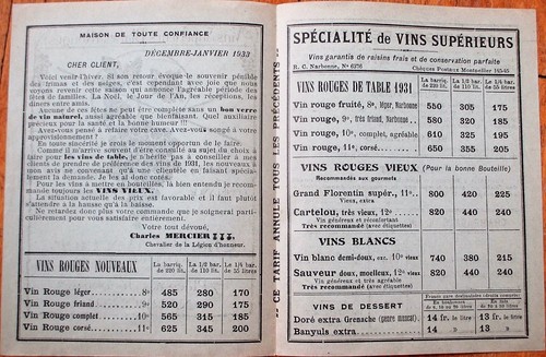French Wine 1933 Advertising Booklet/Catalog/Brochure- Charles Mercier, Narbonne - Picture 2 of 2