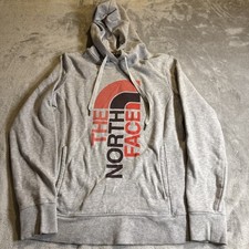 The North Face Hoodie Women's Size Medium Solid Gray Logo Drawstring Pull Over
