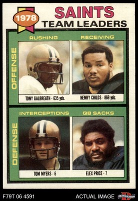 1979 Topps #451 Tony Galbreath Saints Team Leaders & Checklist 7 - NM
