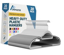 Plastic Clothes Hanger Set - 20 Pieces Versatile, Lightweight, 20 Pack Gray