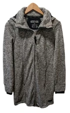 Kenneth Cole Reaction Grey Marbled Knit Hooded Sweater Jacket Full Zip Womans S
