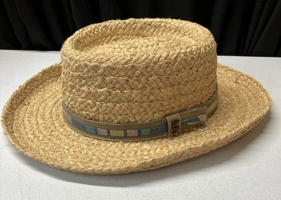 Scala Rolled Brim Raffia Woven Straw Natural Sun Hat One  display picture 3