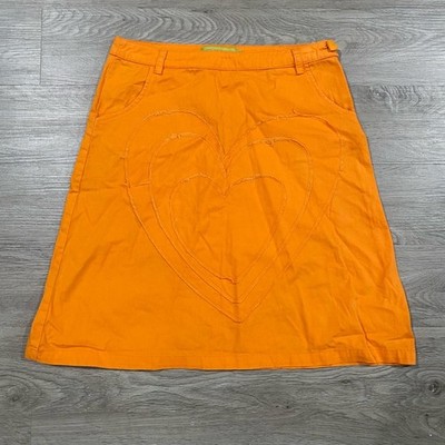 Agatha Ruiz De La Prada Orange Heart Skirt Vibrant